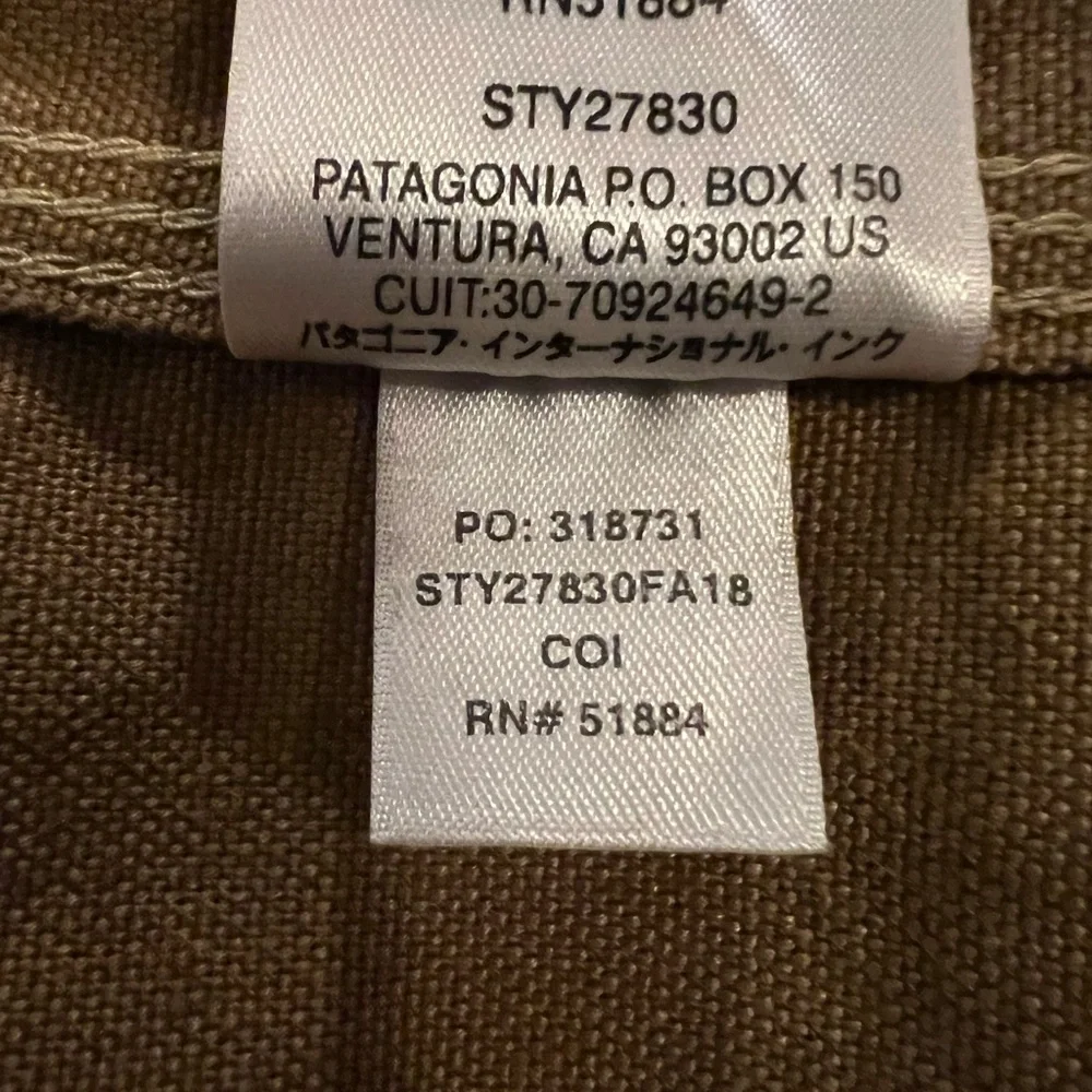 Patagonia Men’s Tan Hemp Worker Jacket Size Medium